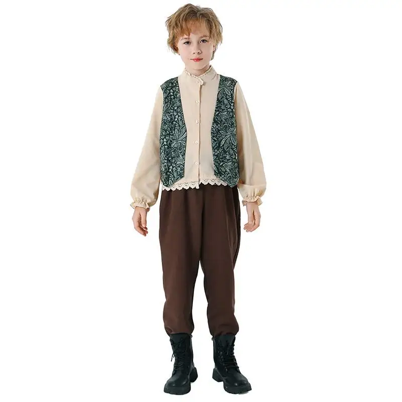 Traditional Retro Children's Dr for Art Performance Cultural Festival Girl's Costume Stage Performance Outfit Vintage Kids...