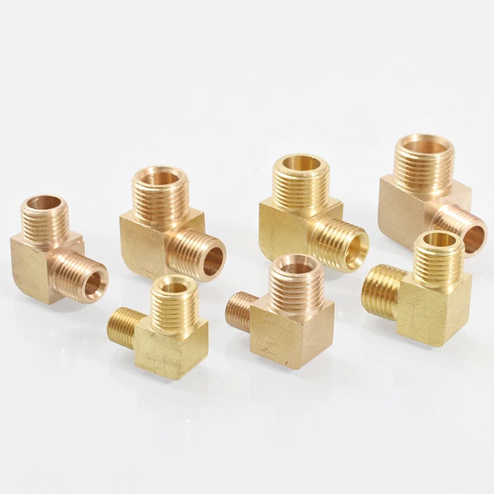 Acoplador de bronze do conector do encaixe de tubulação, cotovelo de 90 graus, água, gás, óleo, M12, M14, M16, M18 1/8 métrico ”1/4” 3/8 ”1/2” BSP