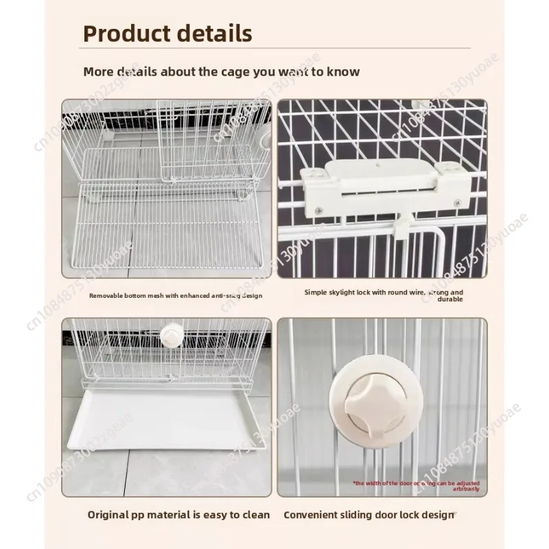 Metal Pet Cage for Small Medium Dogs Cats Rabbits Pet Shop Display Cage with Snap Fasteners & Removable Tray