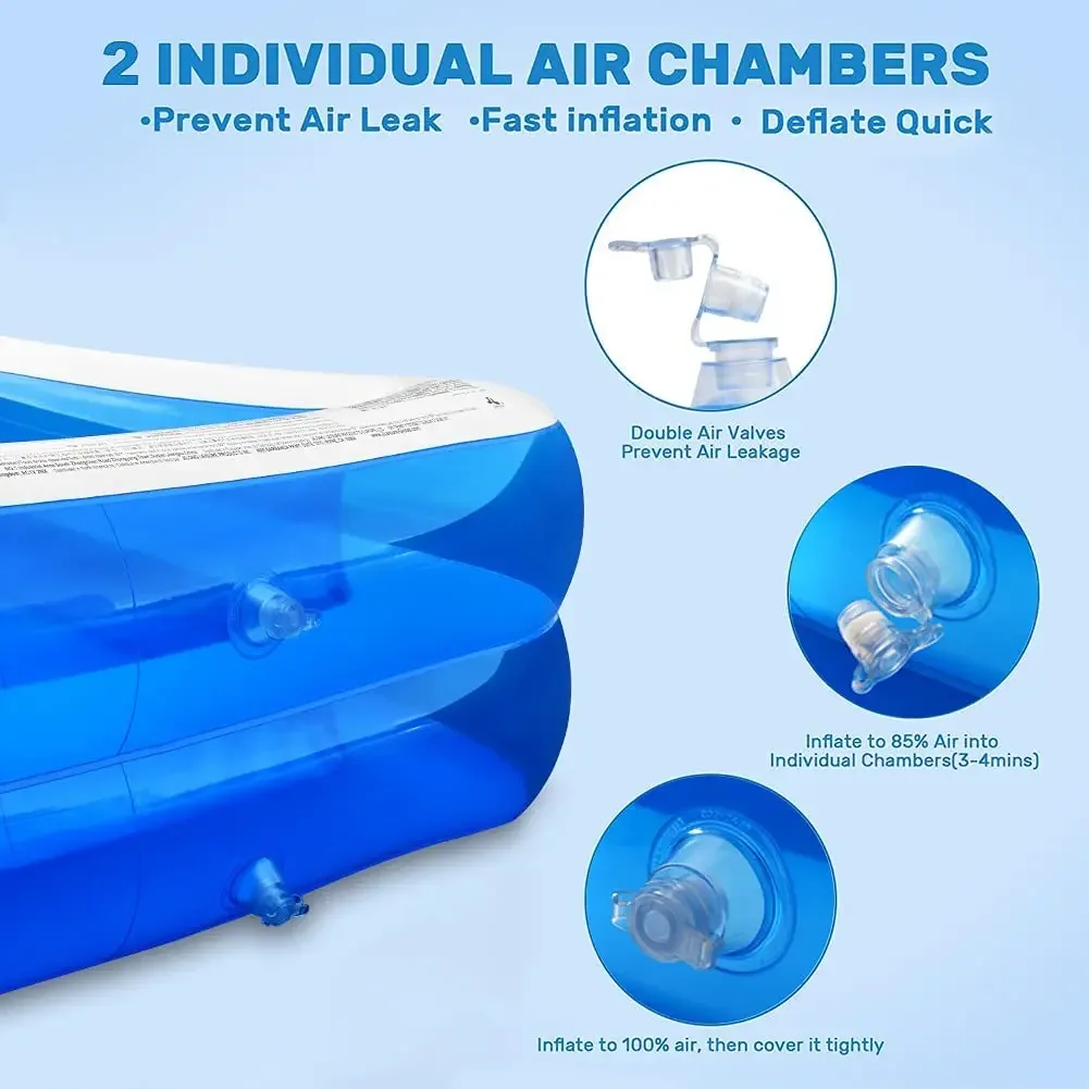 3M/2.6M/2M حمام سباحة قابل للنفخ للأطفال الكبار PVC حمامات حفلات عائلية كبيرة حمام سباحة خارجي سميكة لعب الأطفال ألعاب حمام السباحة