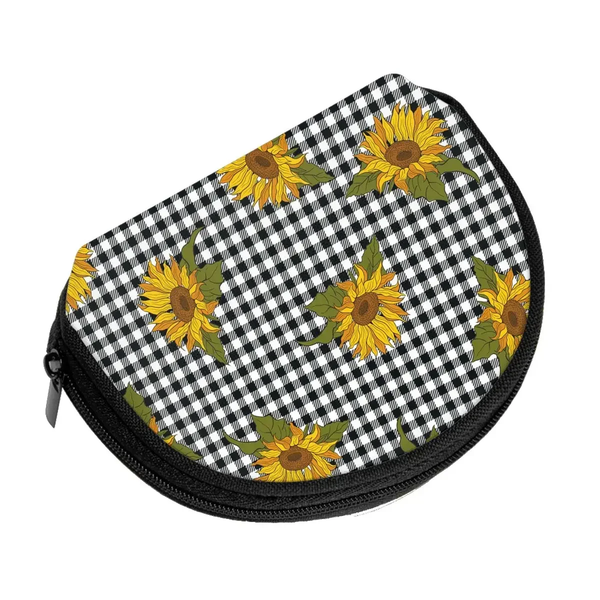 Sunflowers Patterns 3D Printing Coin Purse Ladies Shopping Portable Silver  Bag Travel Mini Credit Card ID   Gift