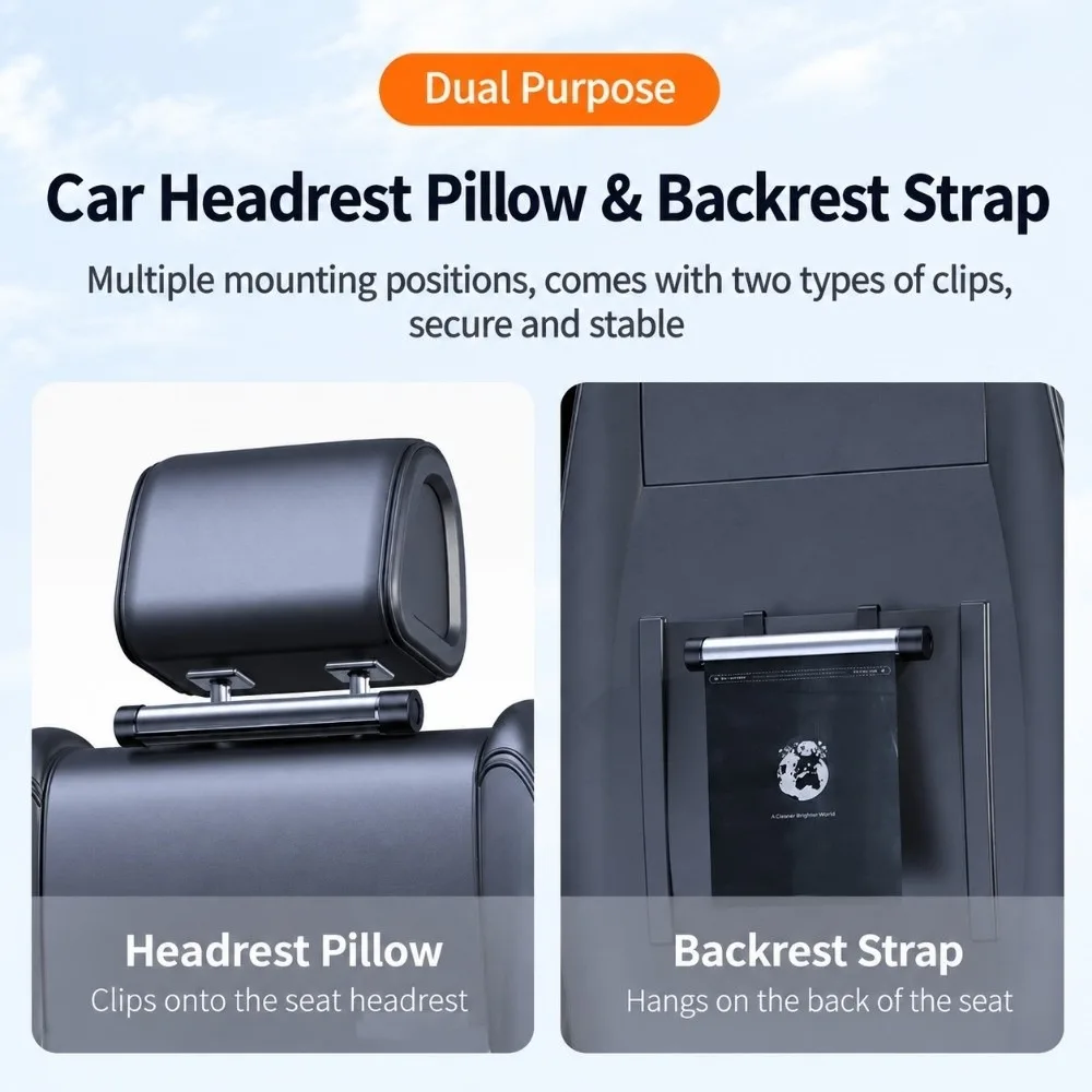 Durable Hanging Car Trash Bag Disposable Bag Alloy Roller Car Garbage Bag Space-Saving Car Trash Can Auto Interior