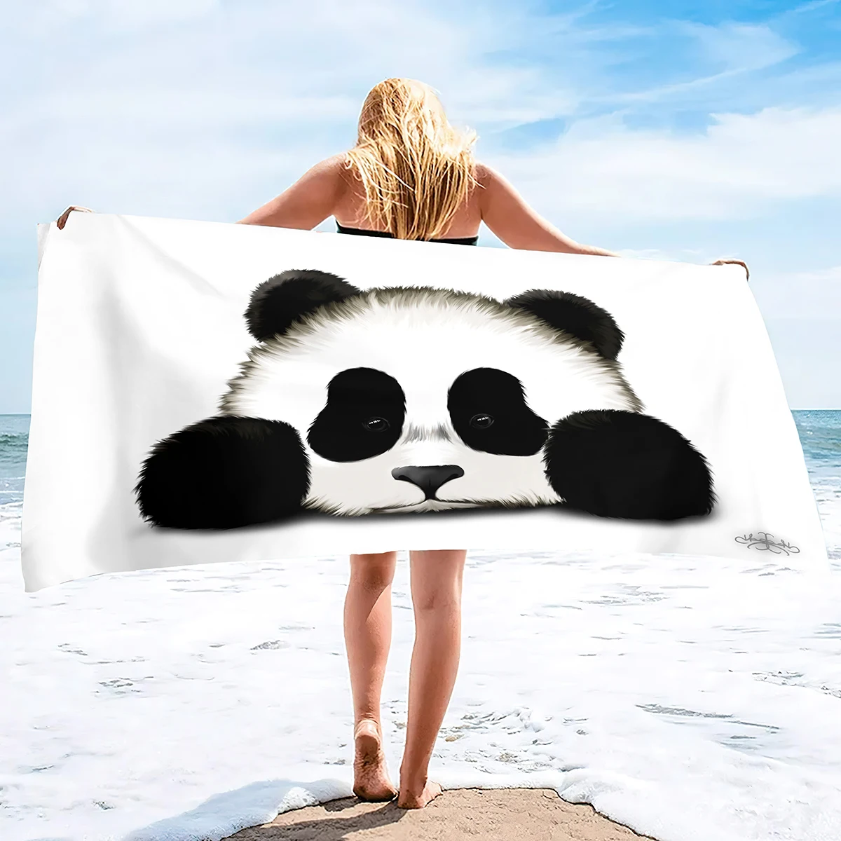 comfortCartoon Panda  Beach Towel ,Pool Swim Travel Soft  Blanket Bulk for Women Men Camping Cruise Lounge Chair Cover