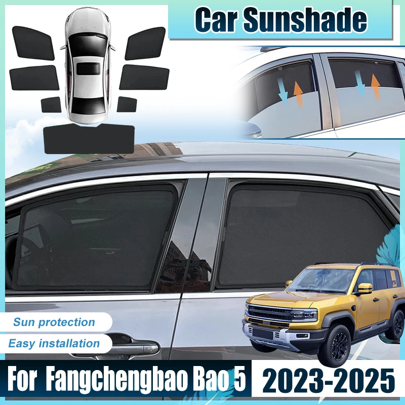 

For Fangchengbao Bao 5 Accessories Denza B5 2023 2024 2025 Car Mesh Window SunShades Covers Anti UV Visors Heat light Shield Net