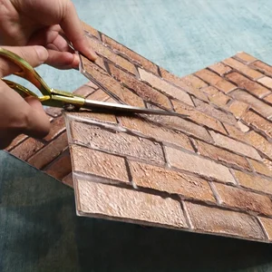 لصق الحائط من الطوب ذاتي اللصق ، تقشير الحجر ثلاثي الأبعاد ، ألواح الحائط الصناعي ، 10 أوراق أعلى 10 بيع 3D الجدار الحجري المجلس - No9