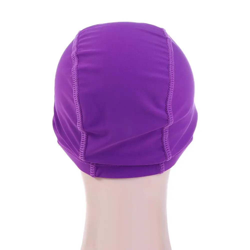 Gorro de baño de pelo largo para hombre y mujer, gorro de nailon elástico para deportes acuáticos, protección de orejas, piscina, impermeable, Color