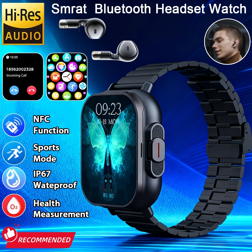 

2026 New Smart Watch TWS 2-in-1 Bluetooth Earphones HIFI Sound Quality GPS Heart Rate Bluetooth Call For Men Women Smartwatches