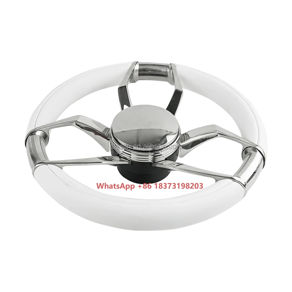 

Custom Luxurious Boat Steering Wheels Marine Grade Stainless Steel Leather Marine Steering Wheel