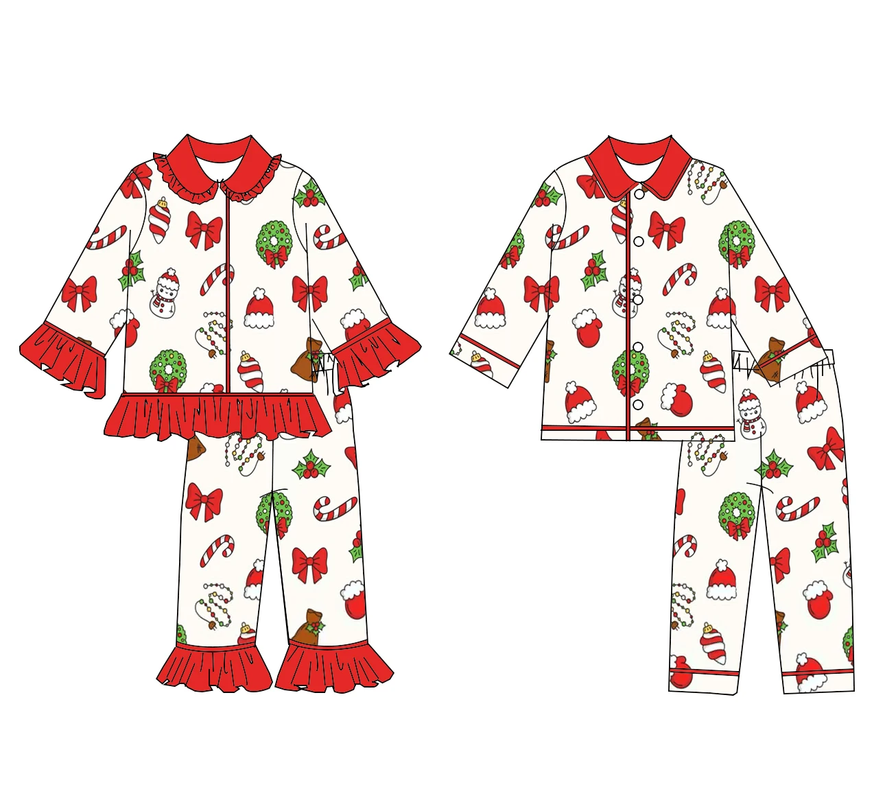 

Wholesale Children's Christmas Pajamas Children's Christmas Hat Boys Girls Pajamas Outfit