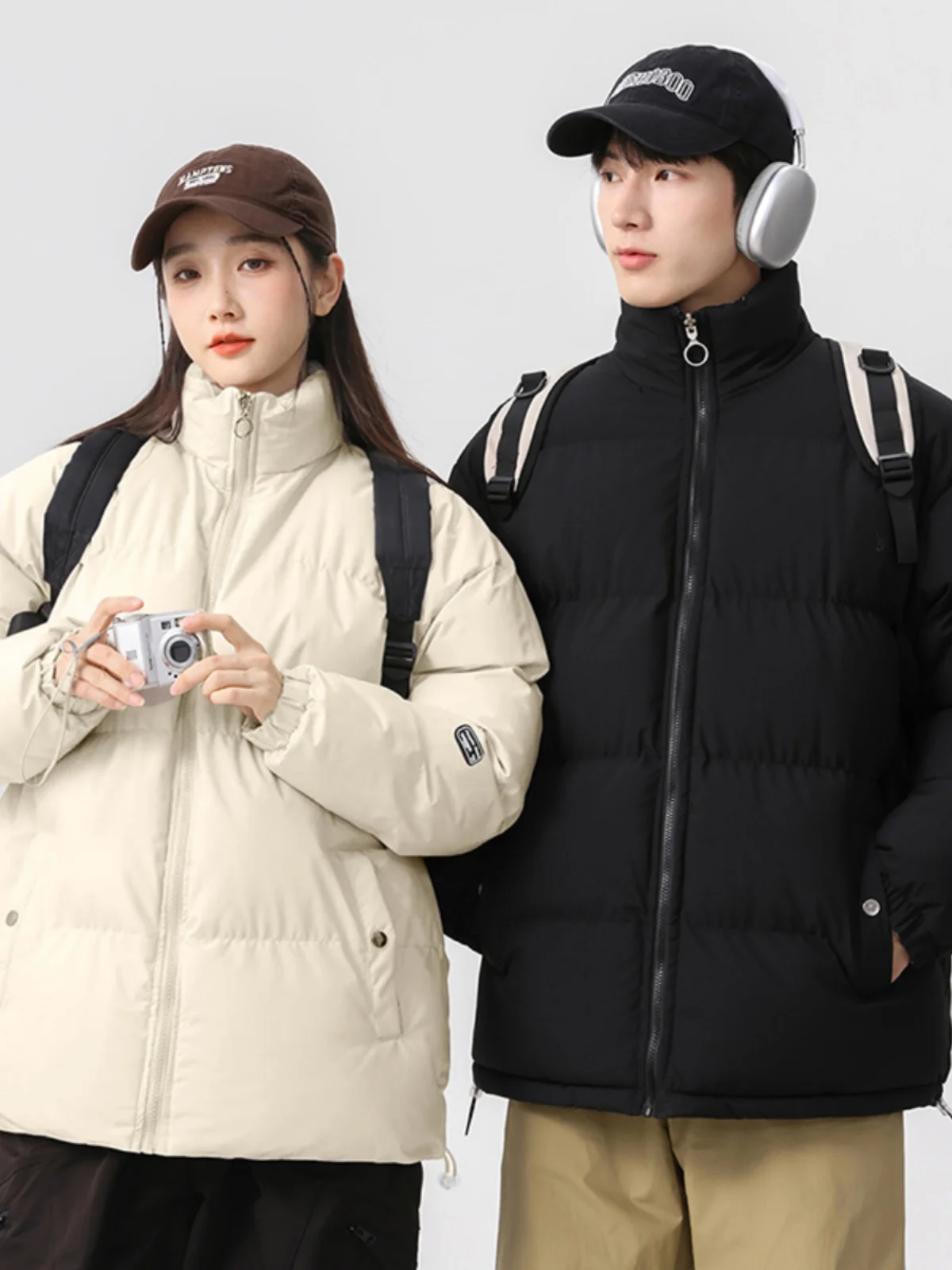 

Модная мужская хлопковая куртка на зиму, свободного кроя, теплая, больших размеров, универсальная, для пар, для студентов колледжей, из полиэстера