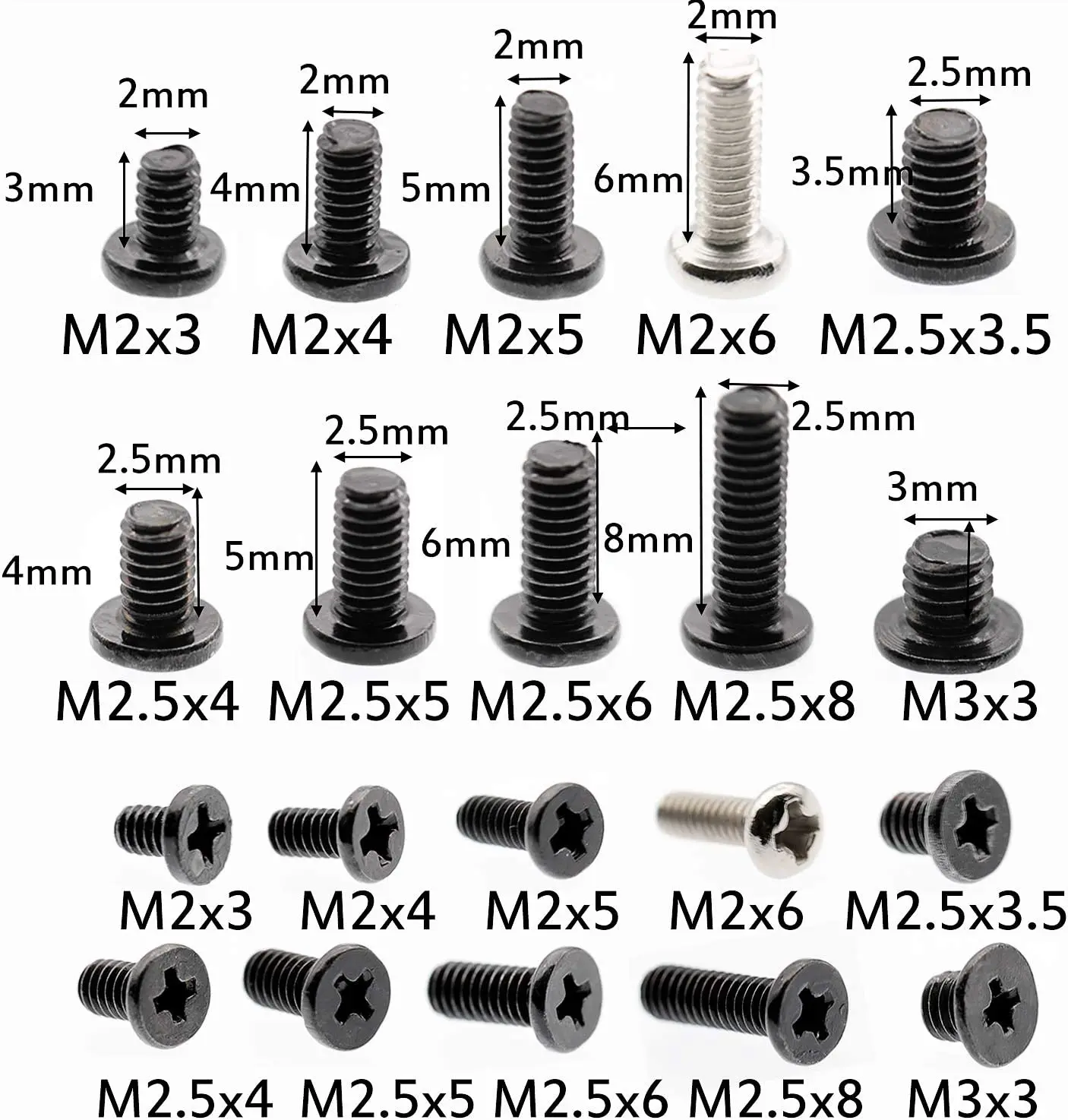 M2 M2.5 M3 Screw Set, Laptop Screw Kit for Repair Computer  Electronic