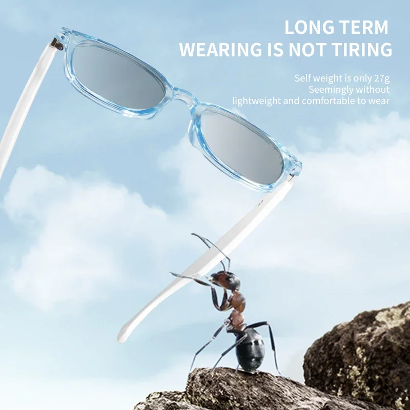 Novos óculos inteligentes gs07 proteção uv lentes de mudança de cor chamadas sem fio fones de ouvido bluetooth 5.4 assistente de voz óculos de sol 2025