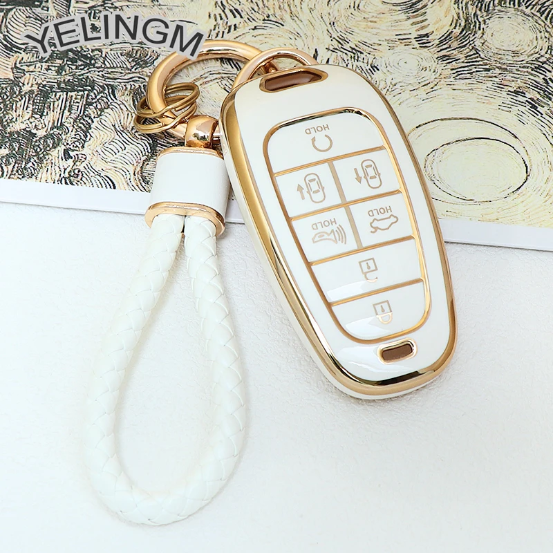 6/7 Buttons TPU Car Key Case Cover for Hyundai Sonata Sel Ev 6 Ev 8 IONIQ 5 NEXO Tucson Sonata 2020 Grandeur 2020 Sonata Limited