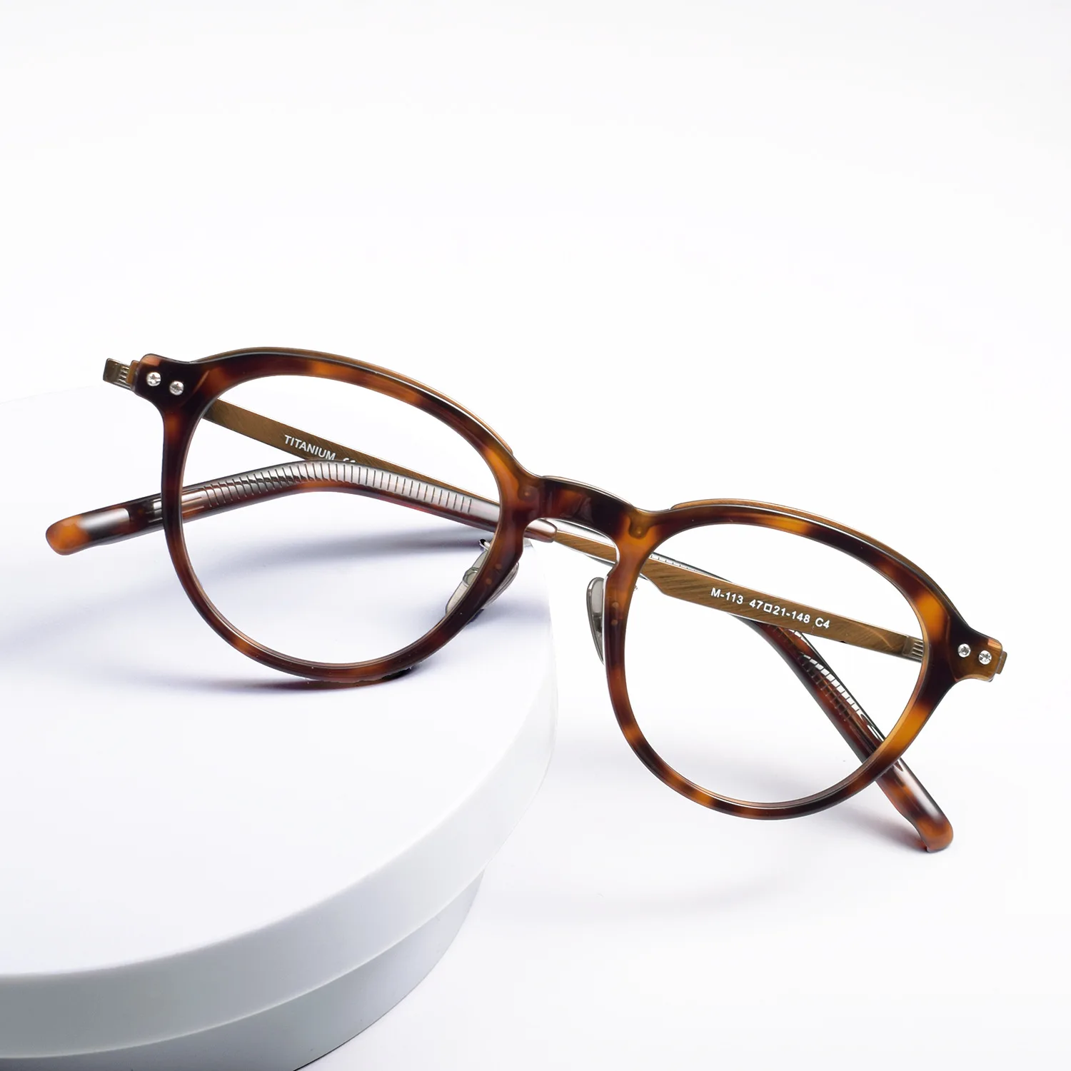 

Trendy Men's Vintage Glasses Oval Acetate Frame High-End Titanium Optical Designer Eyeglasses Personalized Business Style