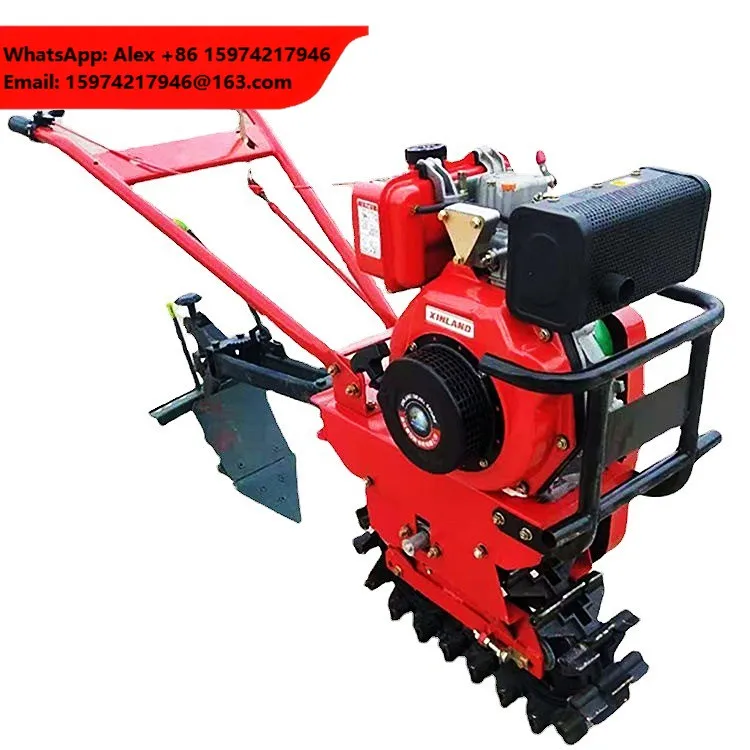 Multi-functional Chain Rail Diesel Tillage Machine Household Plowing Machine Plowing Ditching Machine Engine New Multifunctional