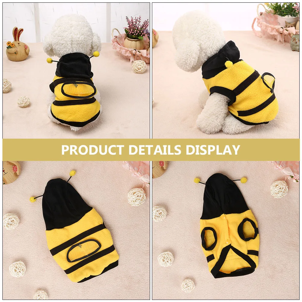 

1Pcs Pet Bee Costume Cozy Dog Hoodie Puppy Clothes Halloween Party Pet Festival Outfit Dog Apparel Puppy Hoodie