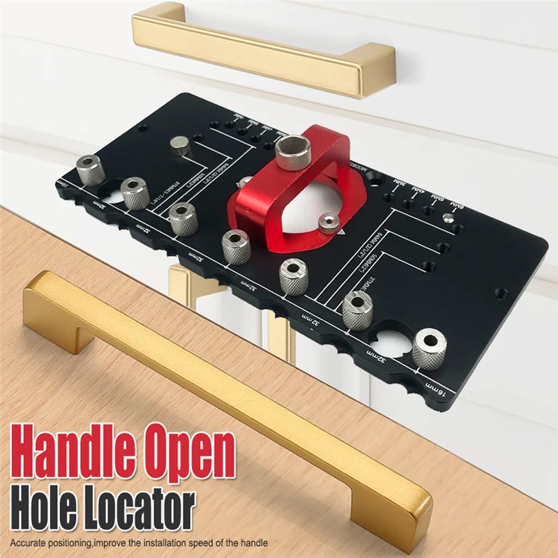 

35Mm Hinge Jig Shelf Pin Drilling Guide, Cabinet Hinge Mounting Jig Locator, Woodworking Hinge Hole Punch