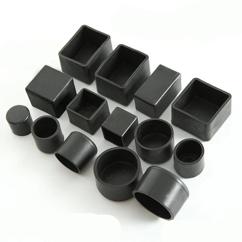 4pcs Black Silicone Leg Caps Non-slip Table Foot Cover Socks Floor Protector Pads Plugs Furniture Leveling Feet Mat