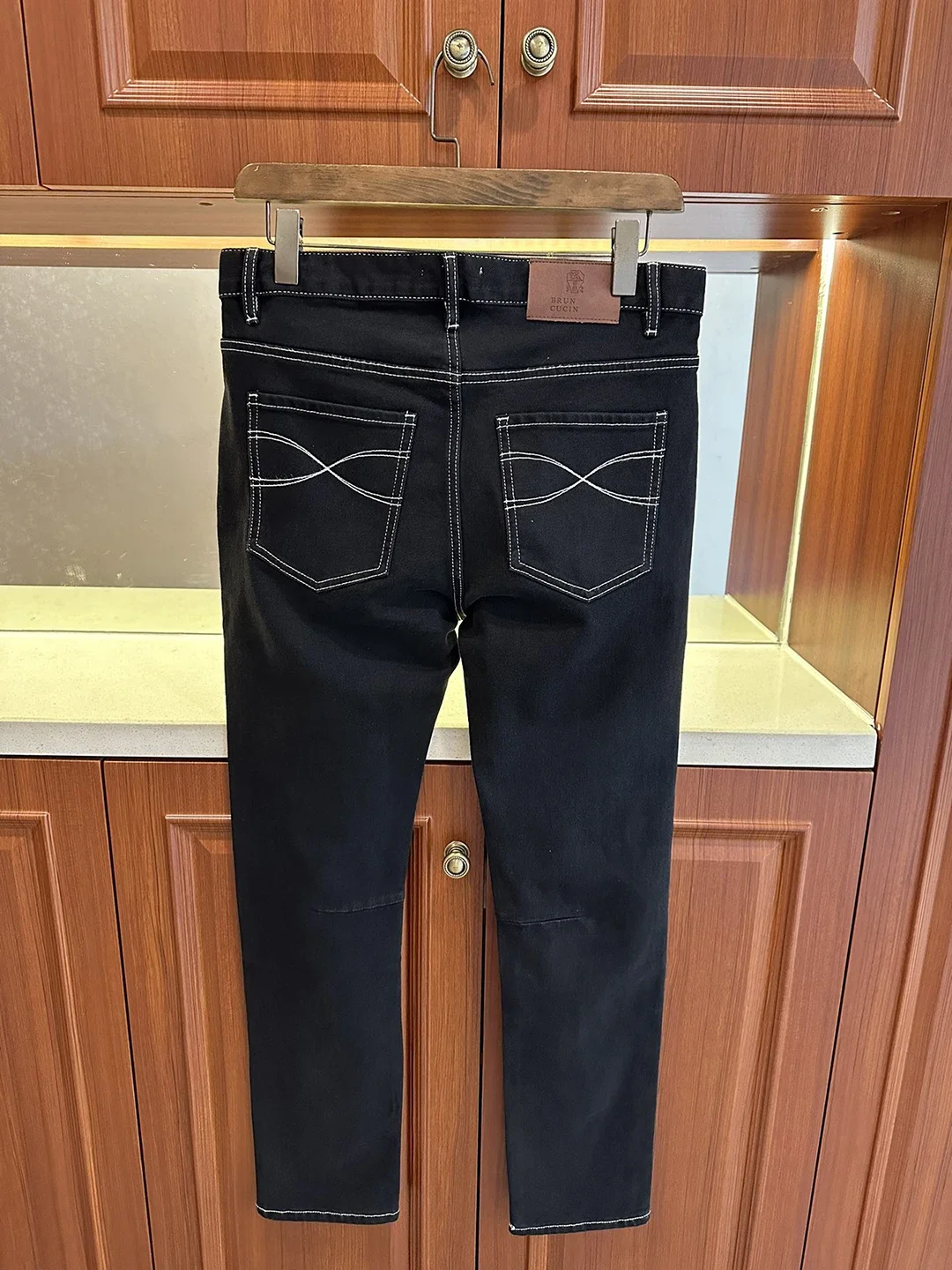 BLLIYOSS  Jeans Men 2024 New Denim Fabric  Elastic Fashion Old Money Straight long pants Customized leather label Stretch Fabric