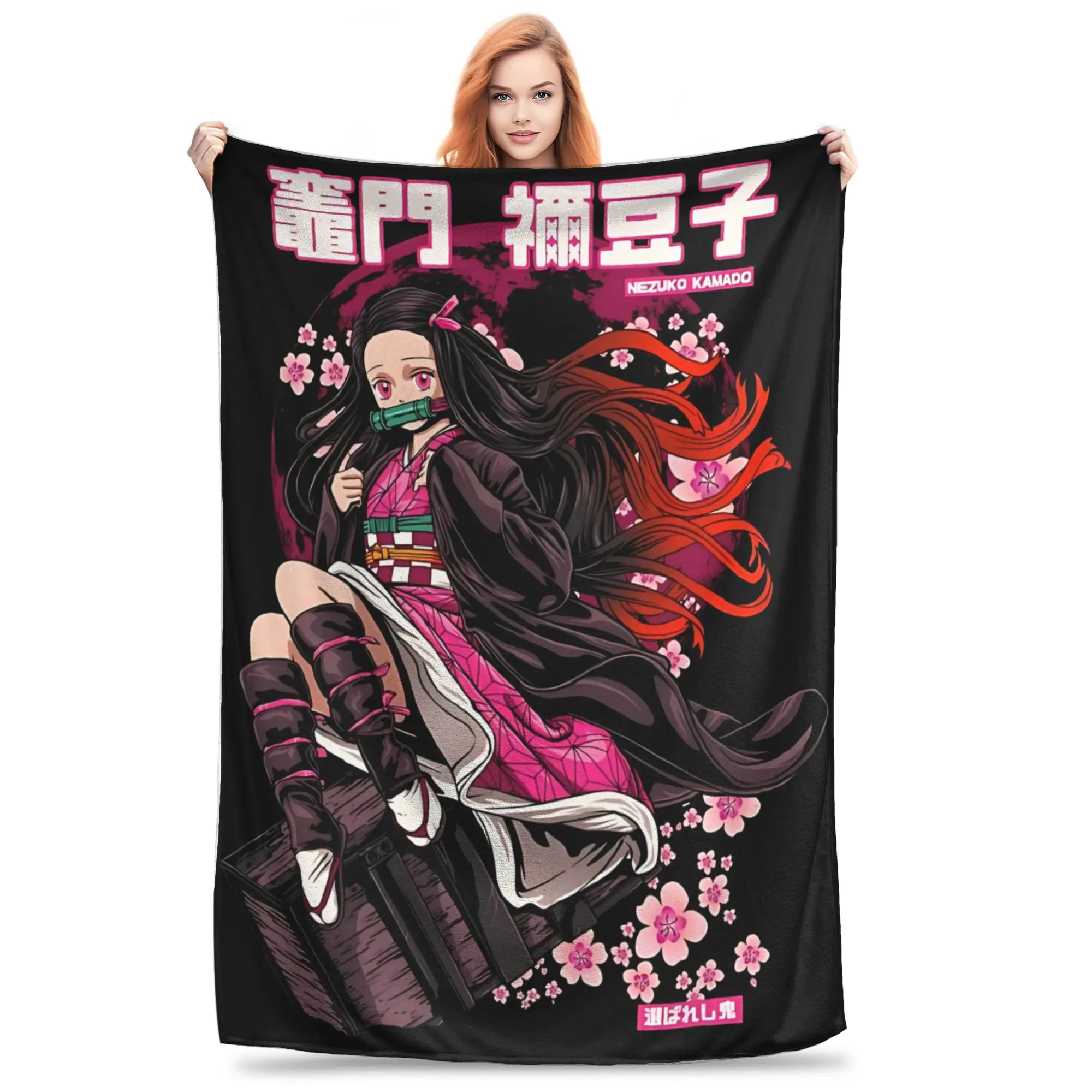 1PC Demon Slayers  Winter Blankets for Adults Bedding Home Interior Sofa Knee