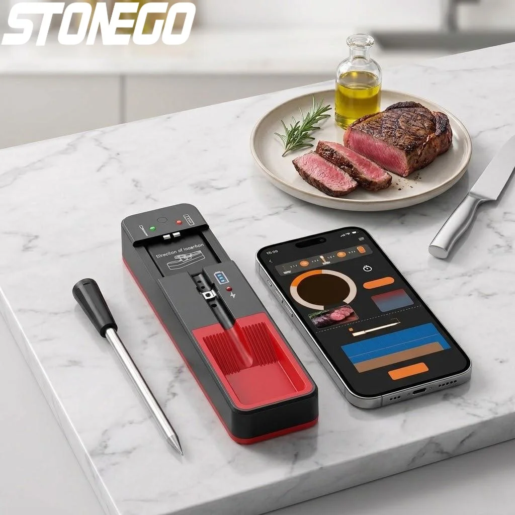 

Беспроводной Bluetooth-термометр для мяса с радиусом действия 360 футов, умный монитор температуры для гриля, духовки и кухни