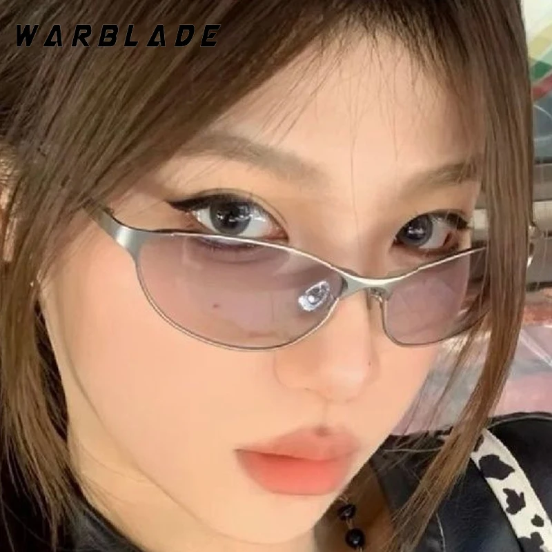 

Cool Metal Small Frame Cat Eye Women's Sunglasses Luxury Brand Design Trending Men Sunglass Street Snap Travel Y2K Eyewear UV400