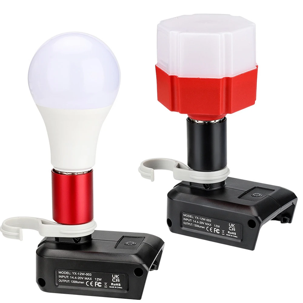 

1200LM LED Desk Lamp Work Light for Milwaukee 18V Li-ion Battery 12W Cordless Jobsite Light Reading Night Lights for Camping