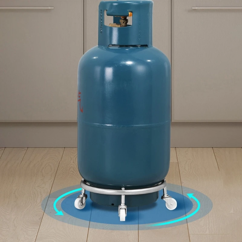 Relocatable Gas Cylinder Support With Locking Rollers For Camping And Grilling D2RD