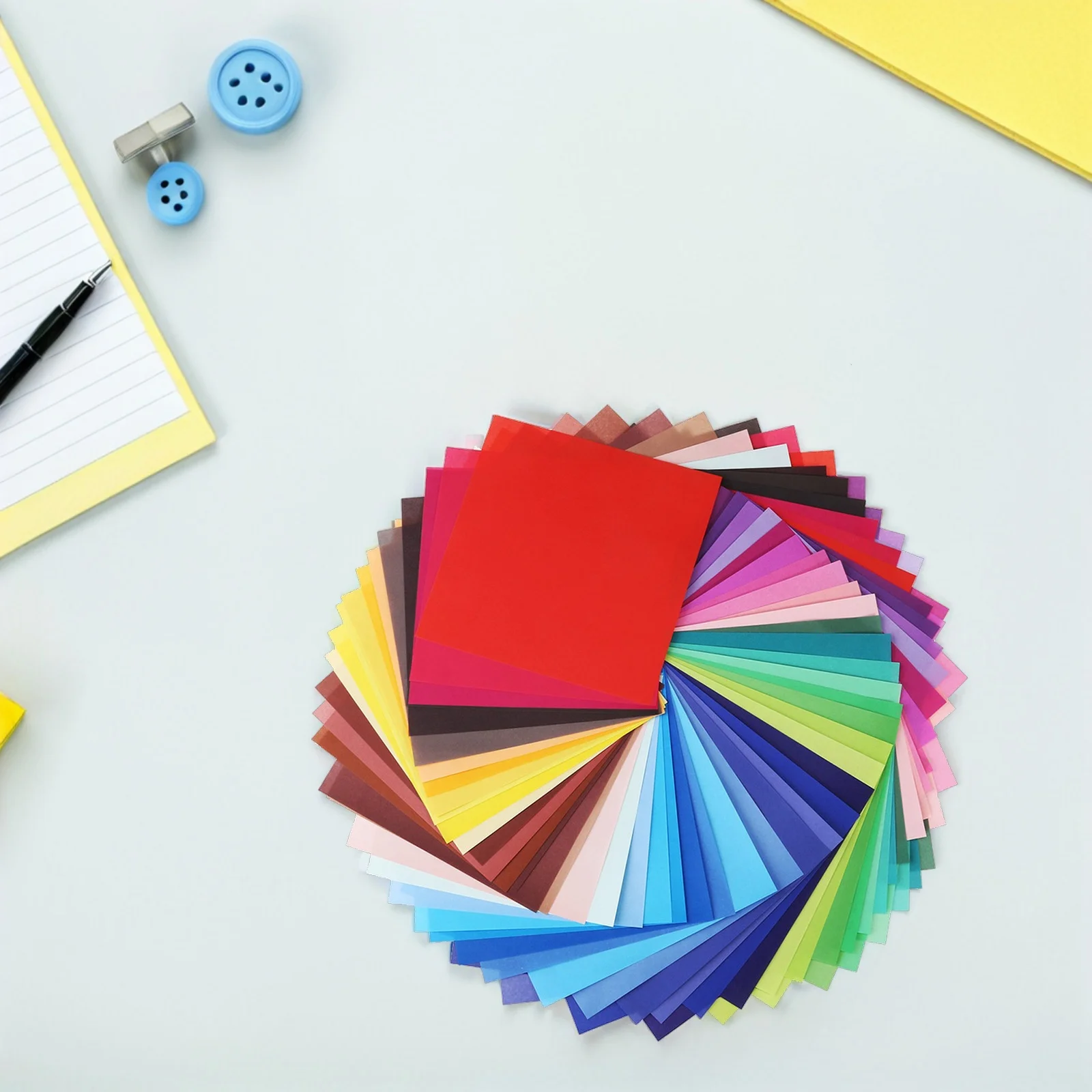 50 ورقة من ورق اوريغامي بألوان زاهية من جانب واحد 15 × 15 سم للمشروعات الفنية الورقية القابلة للطي #5