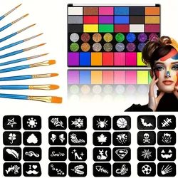 42 Colors Water Soluble Body Painting UV Neon Glitter Face Paint Art Halloween and Music Festival Party Role Play Body Paint