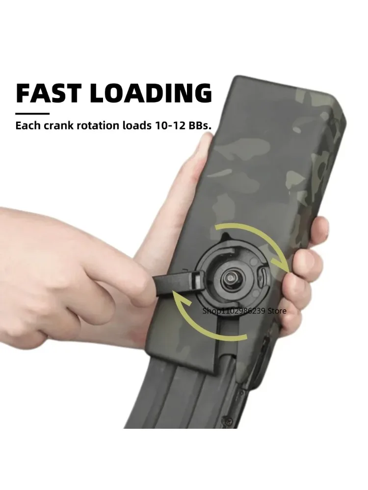 1000 Capaciteit 6mm BBS Speed Loader Plastic BB Opbergdoos voor M4 Hand Crank Tijdschriften Quick Loader Airsoft Gear accessoires - afbeelding 2