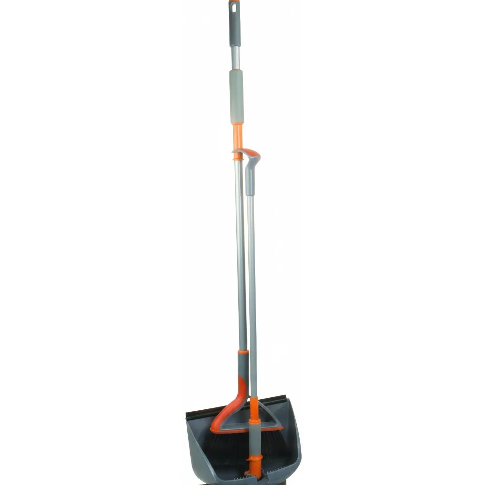 

Ergonomic Upright Broom and Dustpan Set with Long Handle for Easy Cleaning on All Floors