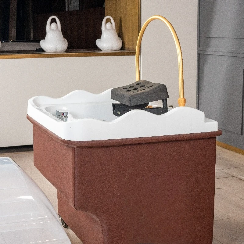 Modern portable shampoo basin with ducted steamer for use in gyms and salons, customizable colors, furniture