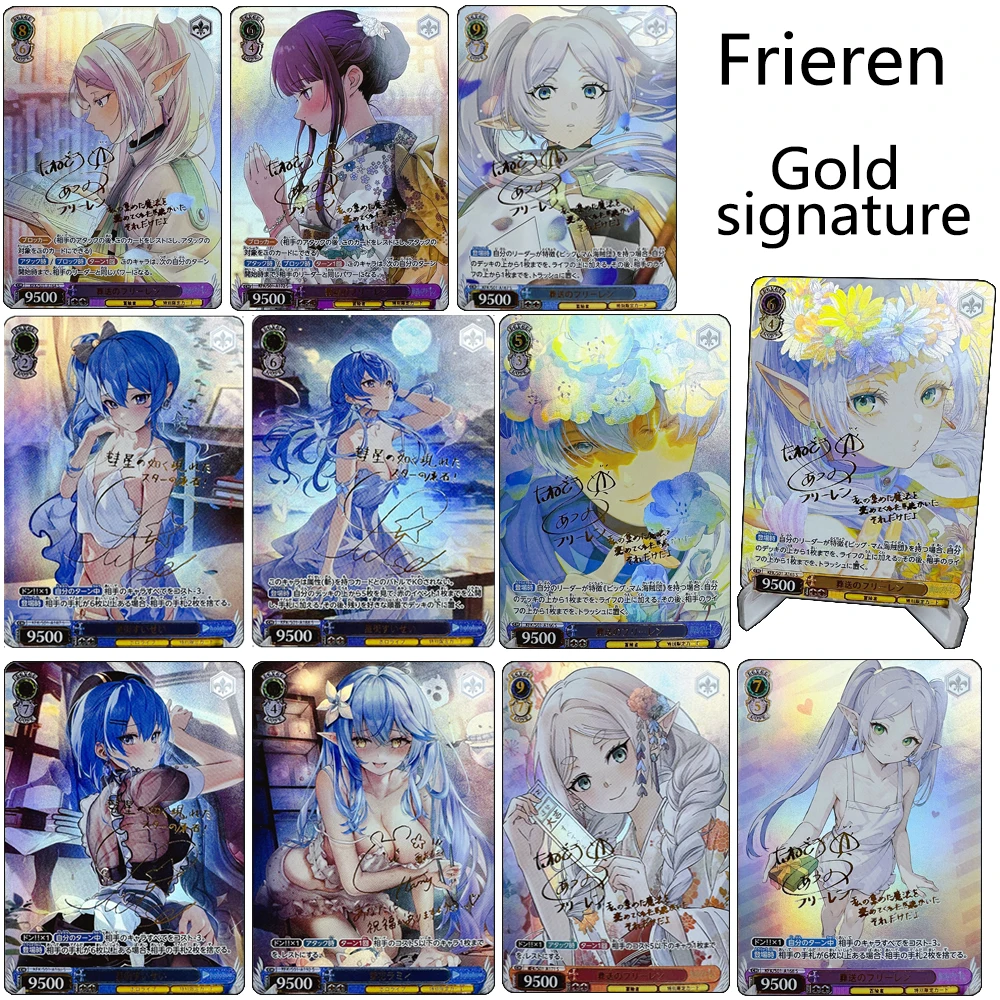 

Virtual idols DIY Collectible cards Frieren Hosimati Suisei Yukihana Lamy Texture Gold signature refractive rainbow flash
