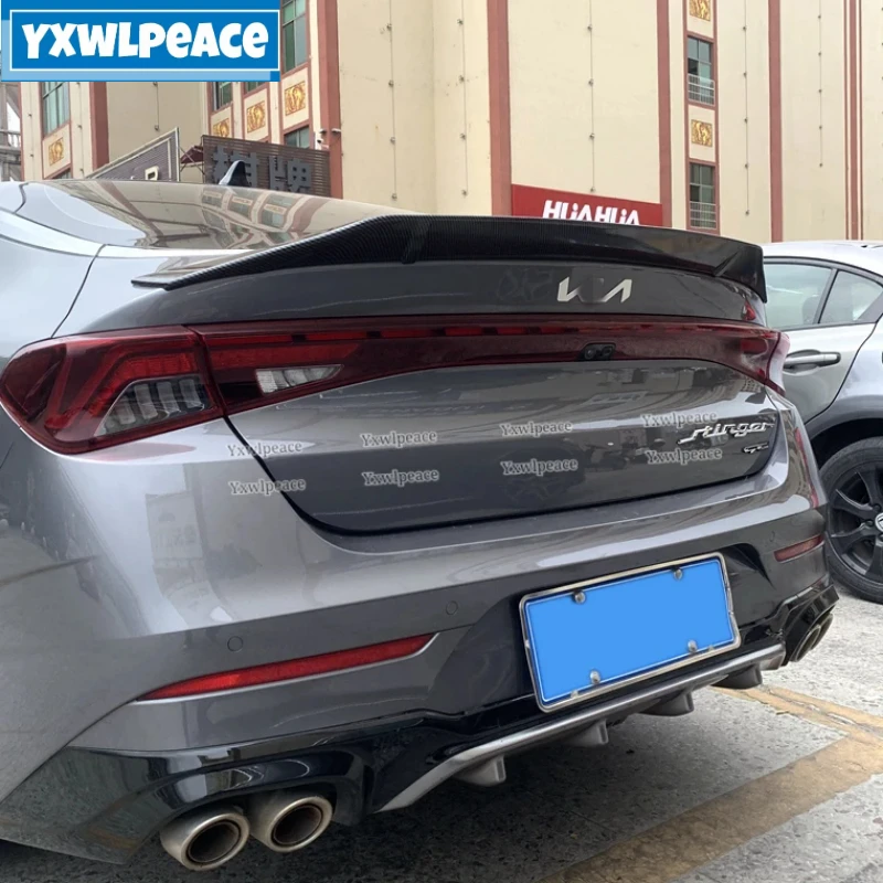 For Kia Optima K5 GT 2020 2021 K5 DL3 Spoiler ABS  Gloosy Black/ Carbon Fiber Look Rear Trunk Lip Spoiler Wing Car Styling