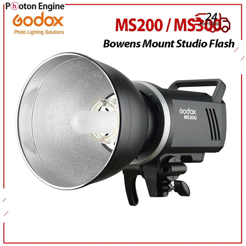 Godox MS200 200W or MS300 300W 2.4G Built-in Wireless Receiver Lightweight Compact and Durable Bowens Mount Studio Flash