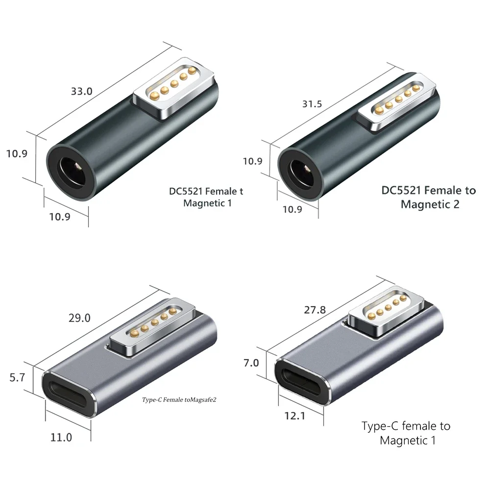 

EkeaiType C Magnetic USB PD Adapter for Apple Magsafe 1 Magsafe 2 MacBook Pro USB C Female Fast Charging Magnet Plug Converter