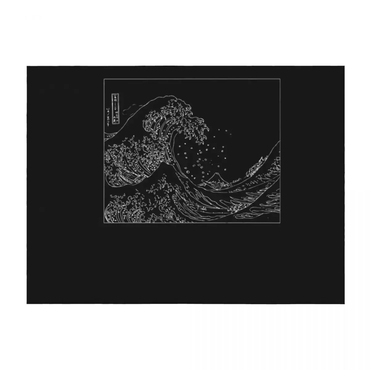 

Great Wave Outline Black and White Throw Blanket For Decorative Sofa decorative Furry Soft Beds Blankets