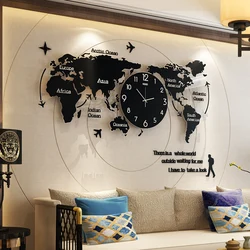 Acrylic Wall Clock 3D DIY Large Wall Hanging Clock with Wall Stickers Home Decorations
