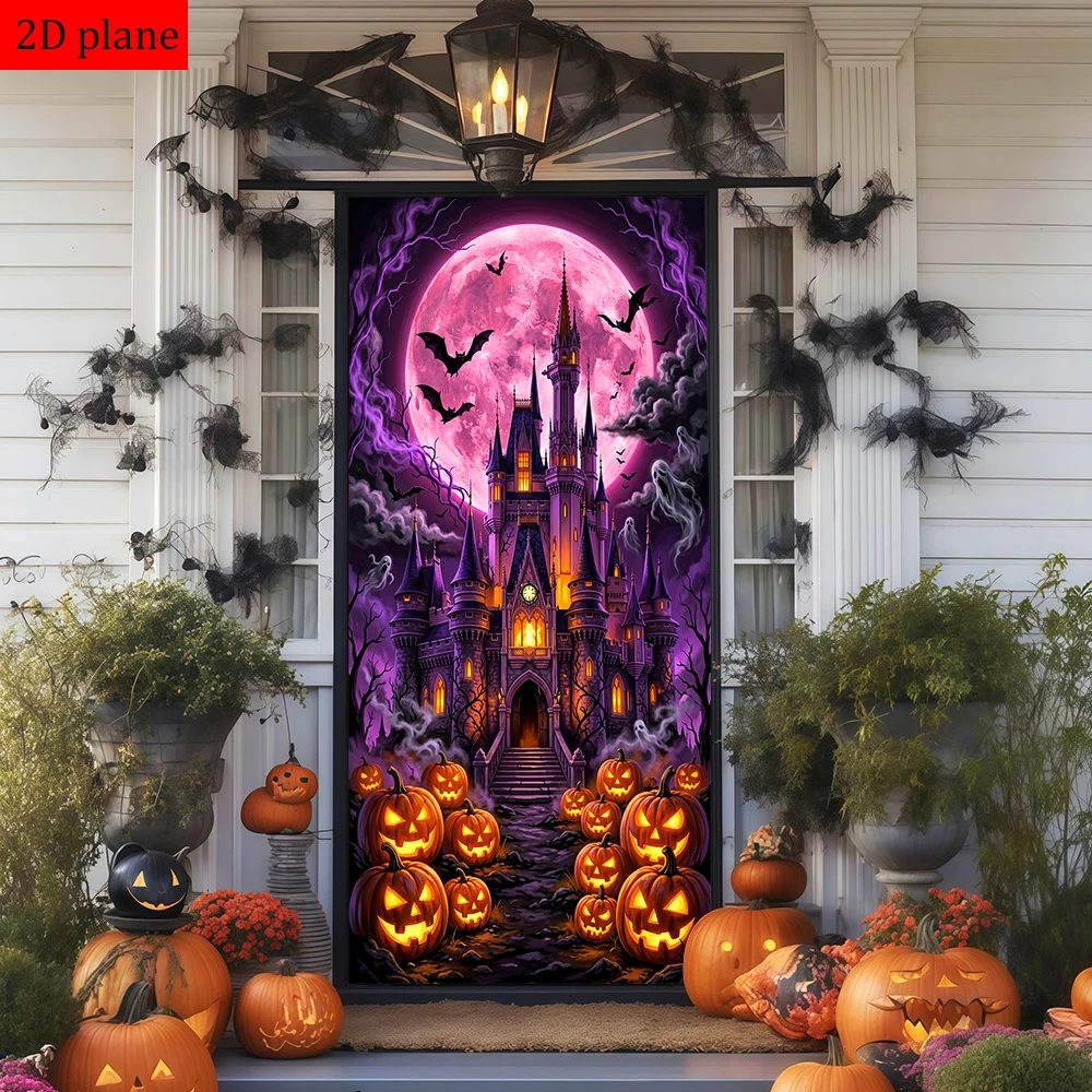 decoracao-de-moldura-de-porta-para-halloween-com-castelo-lua-cheia-morcegos-fantasmas-e-lanternas-de-abobora-com-faixa-elastica-de-alta-elasticidade