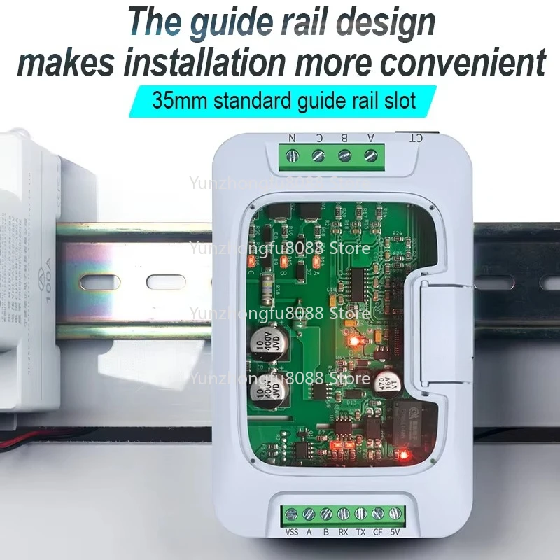 โมดูล IoT สำหรับมิเตอร์วัดพลังงานแบบหลายช่องสัญญาณ สามเฟส สี่สาย 380V 100A รองรับ Modbus-RTU TTL RS485