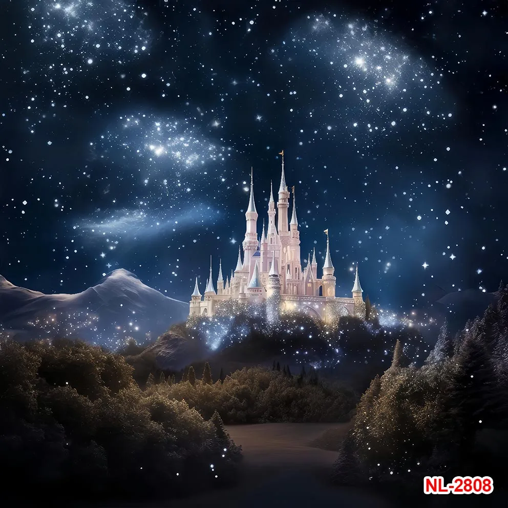 Moon Night Castle Palace Birthday Party Photography Backgrounds Starry Sky Baby Newborn Children Backdrops Decor Photo Studio