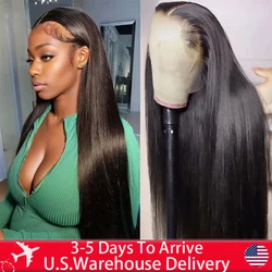 HD Lace Front Human Hair Wigs Straight 13x6 Transparent Lace Frontal Wigs 30 40 inches Pre Plucked 13x4 Lace Wigs For Women