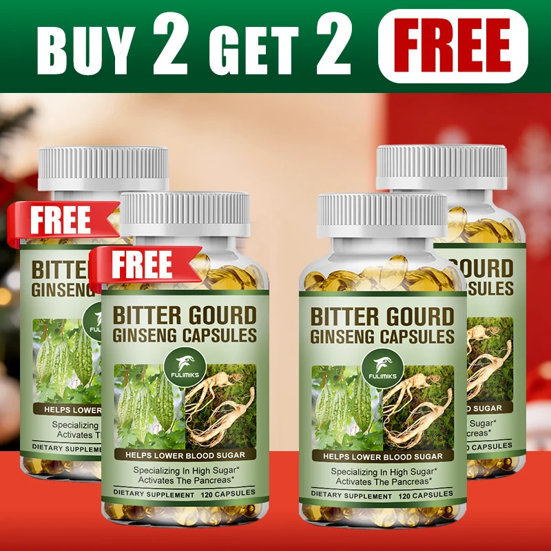 

Buy 2 Get 2 Free! Pure Bitter Gourd & Ginseng Capsules, Support Natural Blood Sugar & Energy, Aids Metabolism & Stress Relief