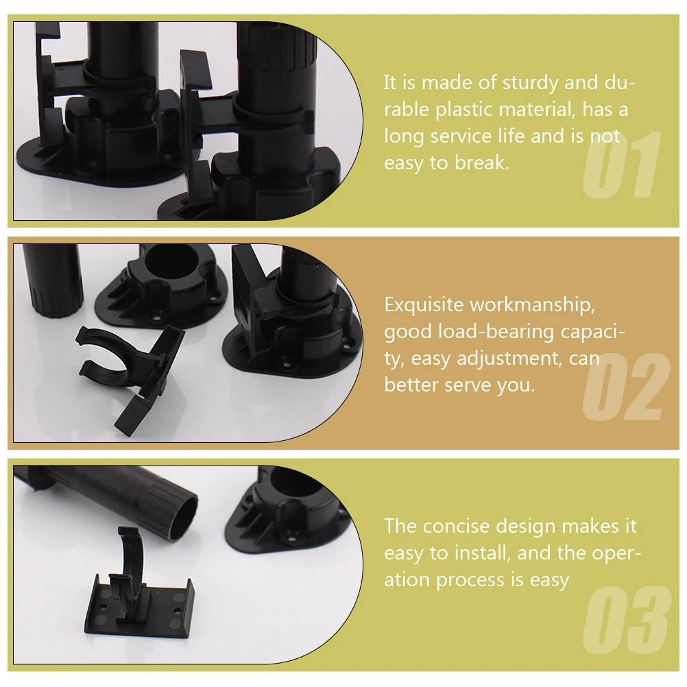 12 Pcs Skirting Cabinet Foot Buckle Kick Board Plinth Clips Kitchen Adjustable Stand Cabinets
