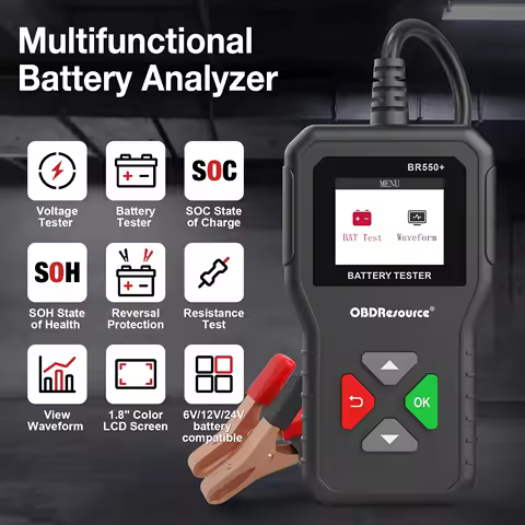 6V 12V 24V Car Battery Tester Voltage Tester 100-2000 CCA Auto Digital Battery Analyzer Tool BM550 VS BR550+ Car Diagnostic Tool