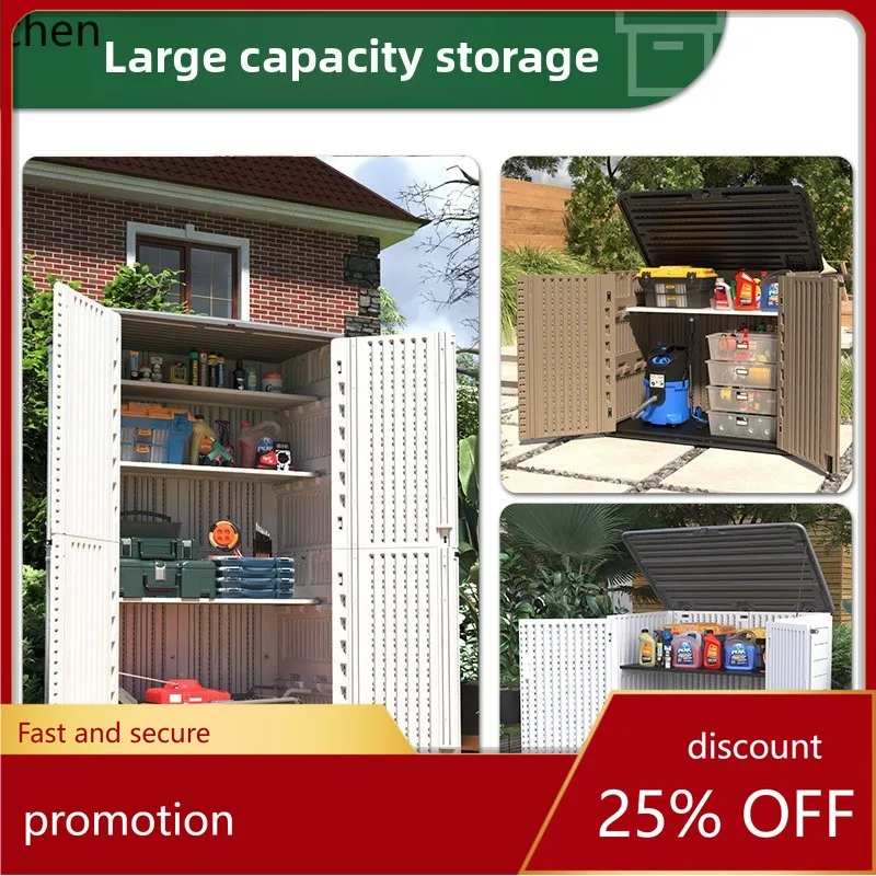 ZML Outdoor Locker Waterproof Sunscreen Garden Balcony Yard Large Capacity Yard Outdoor Glove Cabinet