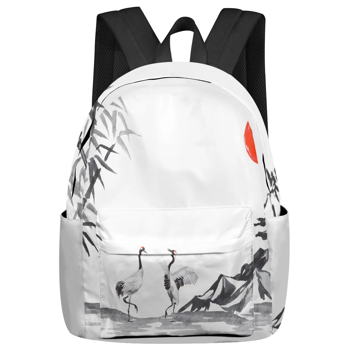 Mount Fuji Bamboo Crane Student School Bags Laptop Custom Backpack For Men Women Female Travel Mochila