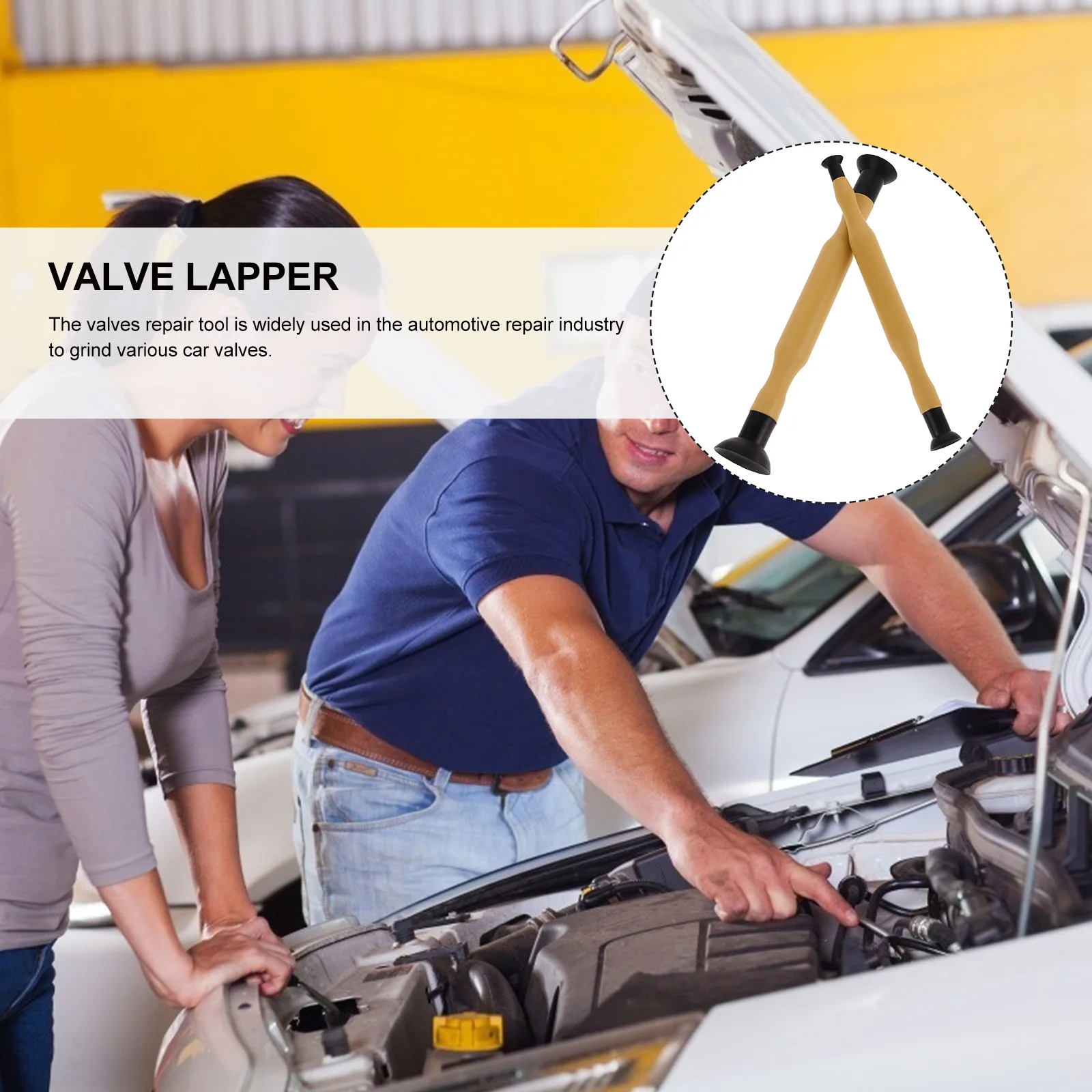 

2 pcs Valve Lapper Pneumatic Grinding Car Engine Repair Efficient Lightweight Durable Rubber Plastic Automotive Repair Tool Car