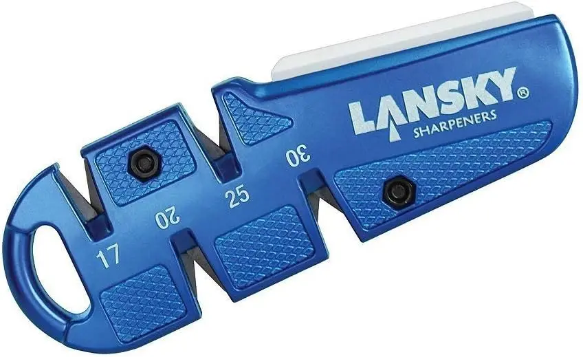 

Multi-Angle Knife Sharpener: 4 Angles, Carbide & Ceramic, Portable, Blue